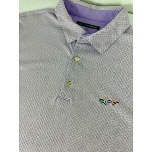 Greg Norman Size XL Purple Lavender Diamond Print Polo Pima Cotton Soft Touch